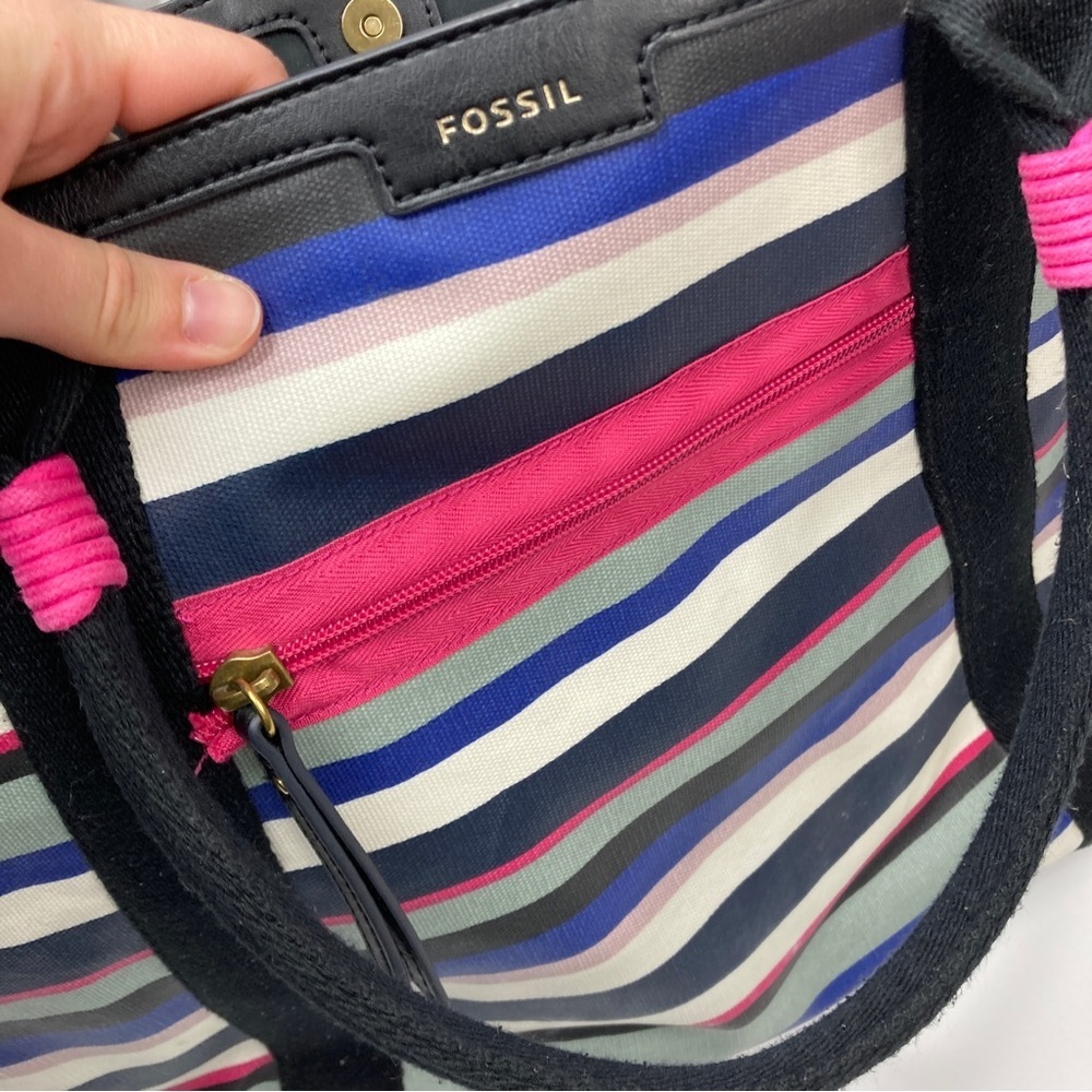 Fossil | Eliza Multi Color Stripe Tote Beach Bag - image 3